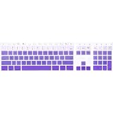 HRH Ombre Purple Silicone Keyboard Skin Cover for iMac Wired USB | US Layout,Full Size Keyboard with Numeric Keypad A1243(G6 MB110LL/B and MB110LL/A),Waterproof&amp;Dustproof,Washable&amp;Durable