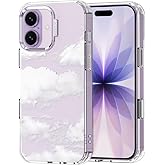 MOSNOVO for iPhone 17 Case | Military Grade 6.6ft Drop Tested | Camera Control | Clear with Cloud Design