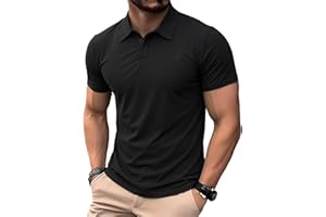 Men's Quarter Button Golf T-Shirt Turndown Collar Polo Shirts Basic Athletic Polo Short Sleeve Tops Summer Comfy Lapel Blouse