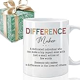 Puouoonyi Difference Maker Mug Gift 11oz, Thank You Gifts for Women Men, Inspirational Gifts for Coworkers, Novelty Christmas Birthday Gifts for Boss Employee Teachers Nurse