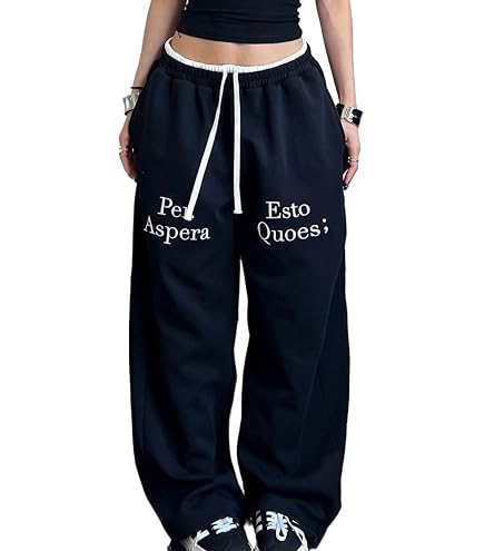 Amazon.com: Quzak Y2K Low Rise Track Pants Women Baggy Pants Side