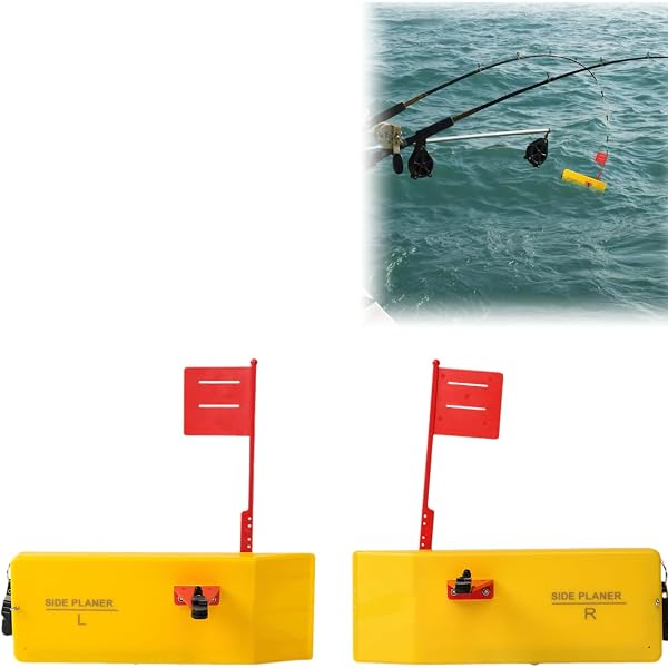 2-Pack Fishing Planer Boards – Trolling Boards With Flag, Quick-Release Clip For Walleye, Salmon