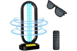 Feefir UV Light Sanitizer,4-Speed Timing and Remote Control UVC Home Disinfection Device,Portable Ultraviolet Light Sanitizer for Bed Bugs and Dust Mites,UV Lamp for Whole Room,Black