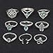 Malloom 9PCS/Set Women Bohemian Vintage Stack Rings Above Knuckle Rings Set