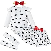 Infant Baby Girls Black and white Halloween Spots Tutu Dress Skirts Set