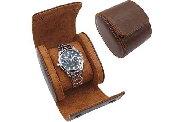 Watch Travel Case Portable Organizer - Luxury Watch Roll Travel Box Recycled Leather Watch Storage and Display for Men and Wo