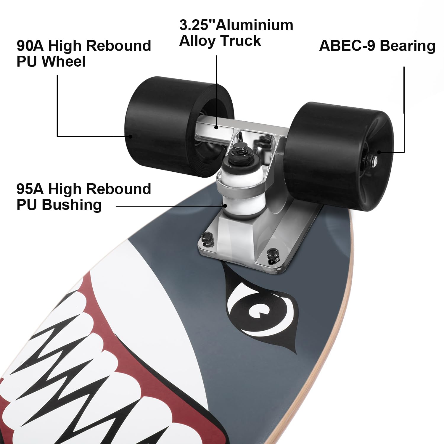 KO-ON Skateboard Complete Skateboards 22 Inch Mini Cruiser Skateboards for Beginners Kids Boys and Girls