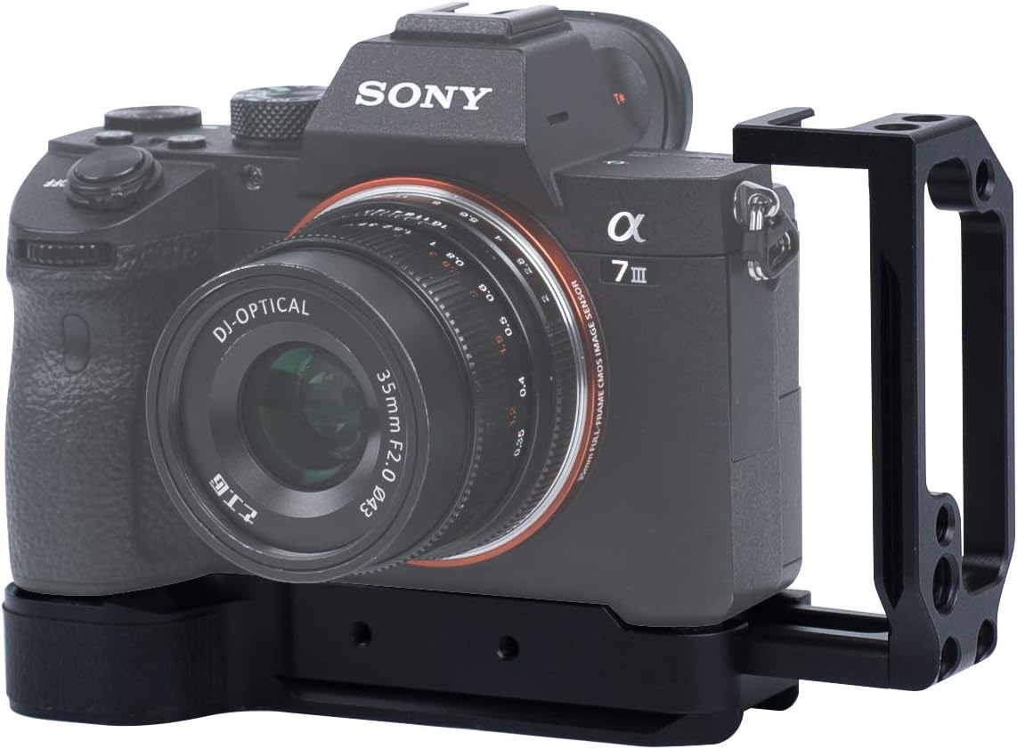 Hersmay Extendable Vertical Shoot snelkoppelingsplaat L beugel plaat L hoek voor Sony A7IV A7SIII camera compatibel met DJI Ronin RS2 RSC2 RS3 Pro Gimbal Arca