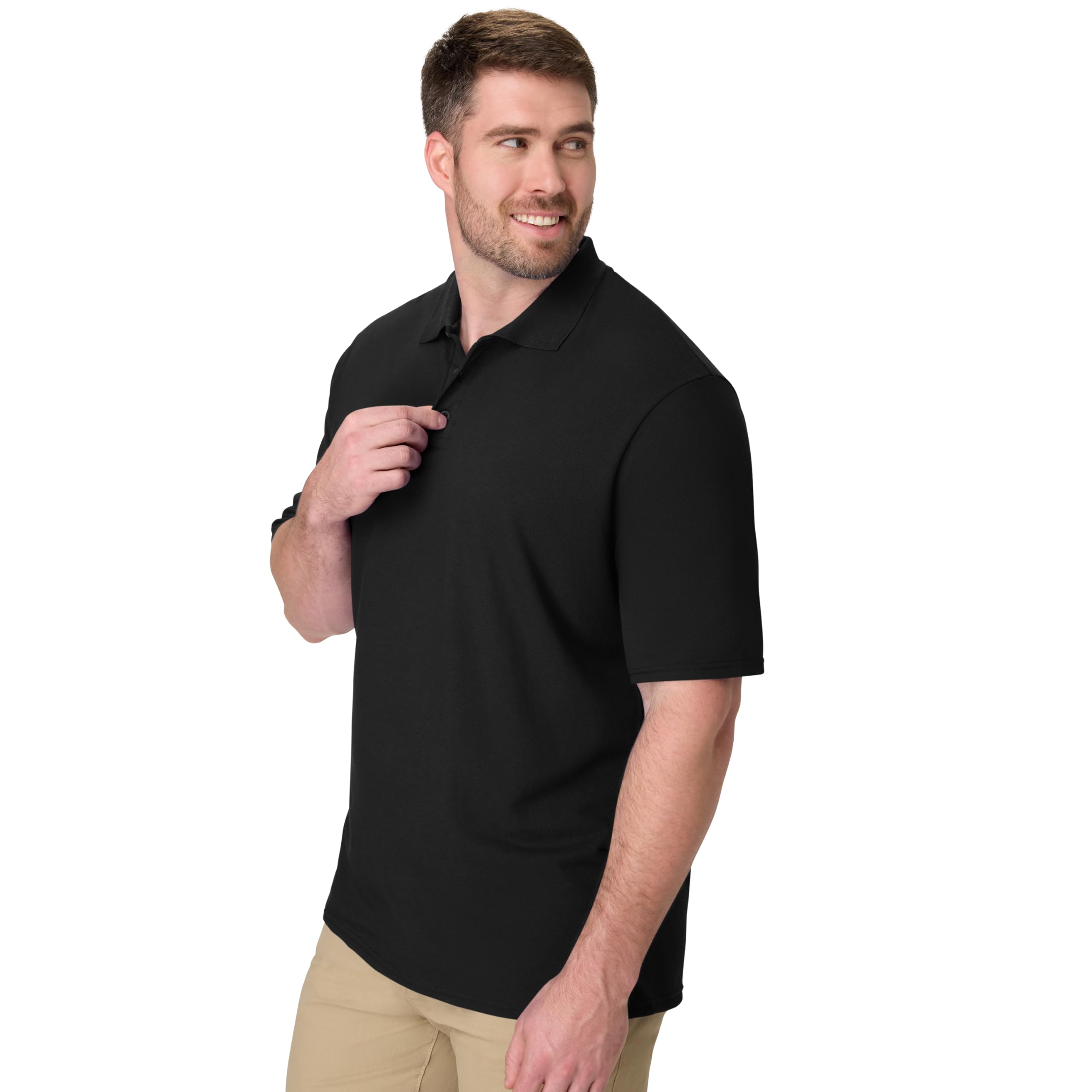 Hanes Men’s X-Temp Short Sleeve Polo Shirt, Midweight Men's Shirt
