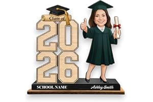 Custom Photo Graduation Class of 2026 Wooden Plaque Personalized Gift for Men Women