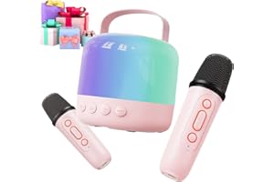 SIACA Mini Karaoke Machine, Karaoke Machine for Kids Toys, Mini Karaoke Machine with 2 Wireless Microphones, Birthday Gift for Girls Boys 2 3 4 5 6 7 8 9 10 11 12 13 14 15 Year Old