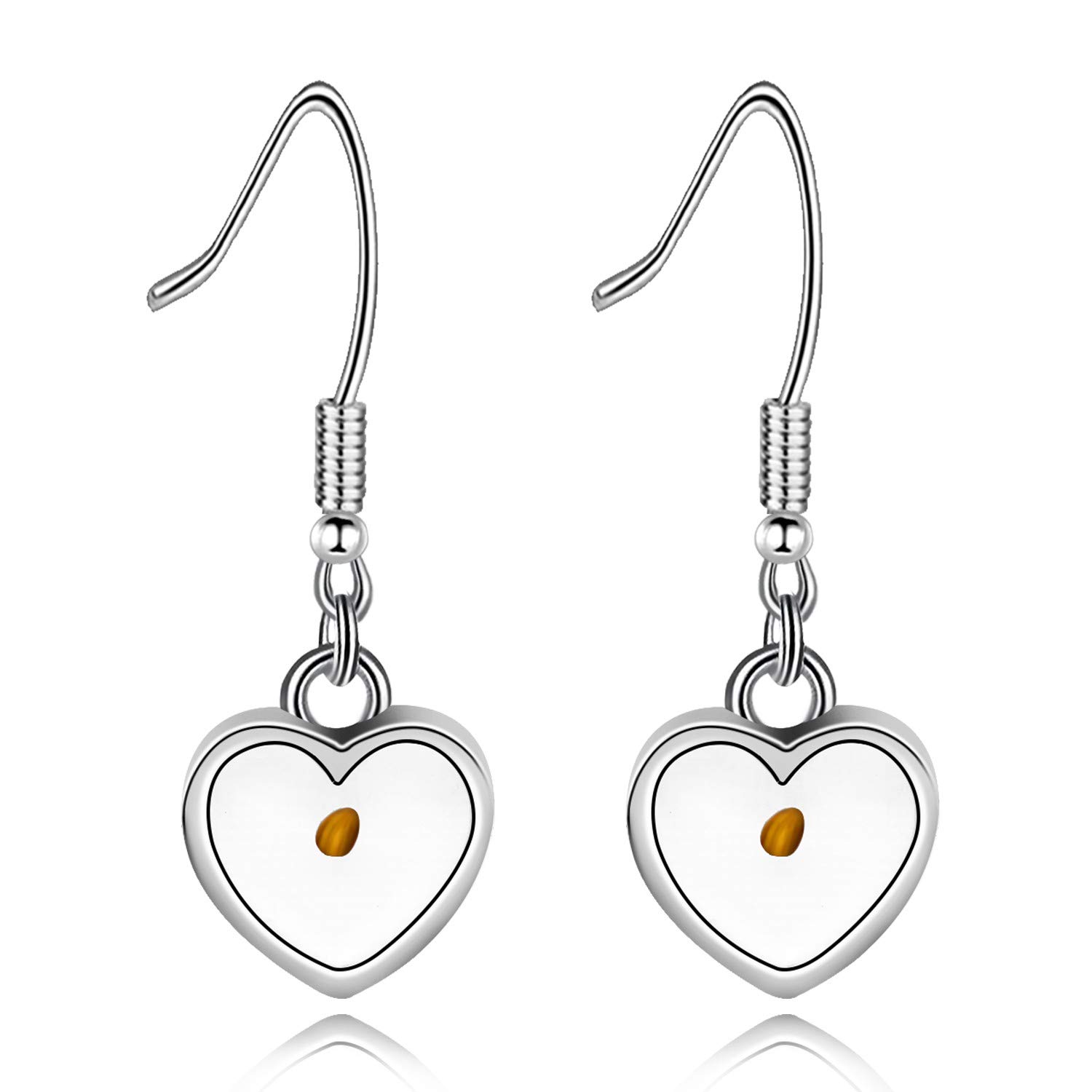 Uloveido Charm Fatih of a Mustard Seed Heart Pendant Earrings for Women, Stainless Steel Hook Earrings Dangle for Girl Y582 (Heart) — image 1