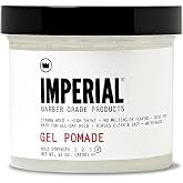 Imperial Barber Grade Products | Gel Pomade, 12 oz | Strong Hold | High Shine | Water-Based | Easy to Wash Out | Heat and Sweat Resistant | All-Day Hold | Hardens Into Hair
