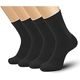 Mens Viscose Bamboo Crew Socks Breathable Classic Vibrant Colorful Fashion Cool Socks 4 Pairs