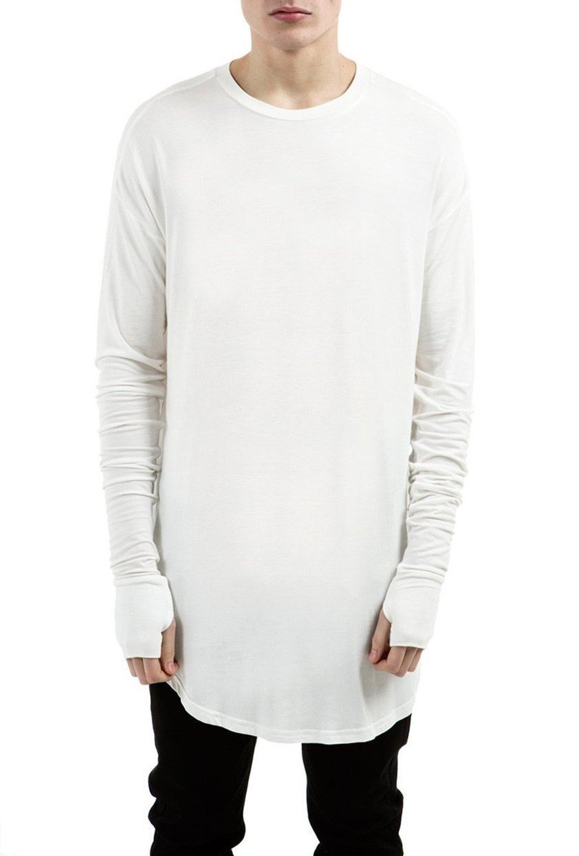 Buy Mens Thumb Hole Cuffs Long Sleeve TShirt Basic Tee Online at