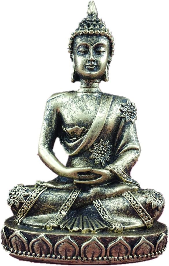 Vilead 4.3" Mini Dhyani Mudra Praying Sitting Buddha Statue Hindu Fengshui Figurine for Home Decor