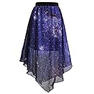 SAYM Women Pleated Chiffon Galaxy Cosmic Digital Printed Skirts