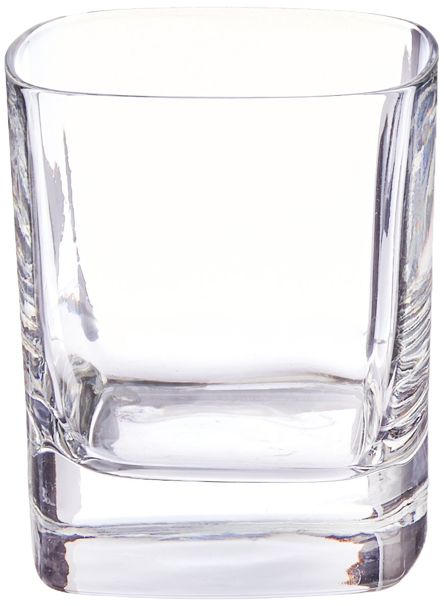 Luigi Bormioli 9829.06 Strauss Square Base Tumblers 8oz / 230ml - Set of 6, Transparent/Green, 8 ounces