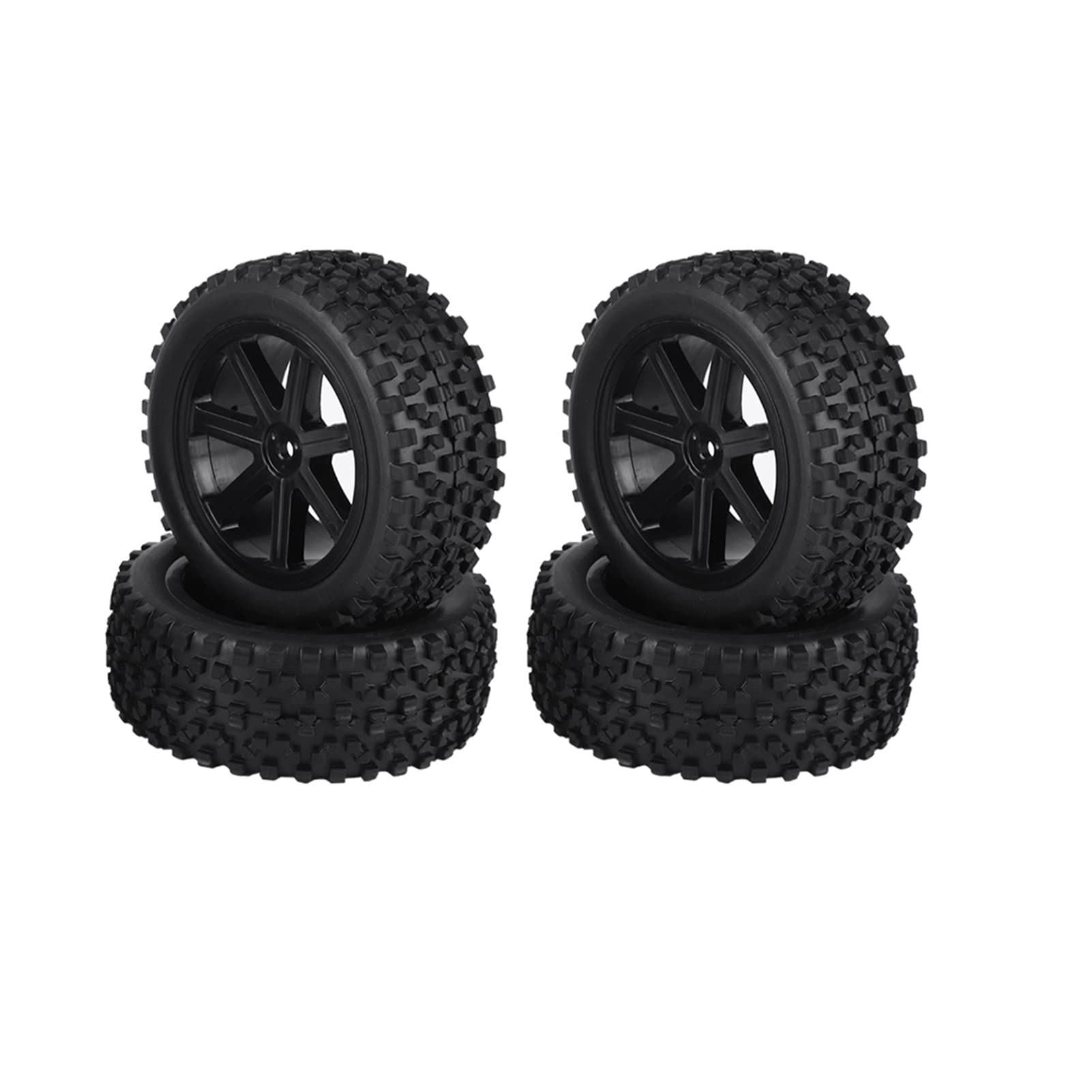 VGEBY 1 x 4pcs Rubber Tyres, 1/10 RC Racing Crawler Car Tyre on Racing Car Tyre (Black)