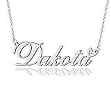 AOLO Dakota Heart Name Necklace Silver Stainless