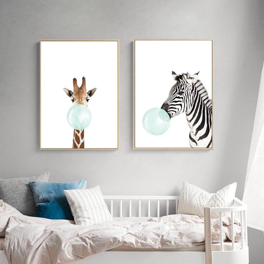 Nordic Ideas Animaux Girafe Zebre Koala Chat Elephant Affiche Decoration Chambre Bebe Tableau Enfants Decorations Murales Impression Sur Toile Sans Cadre Ptanb001 S Bebe Puericulture La Chambre De Bebe