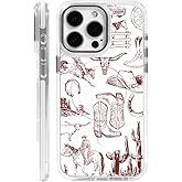 Case for iPhone 16 Pro Max Clear,Compatible with MagSafe,Anti-Scratch Magnetic Case,Collage Country Cowboy