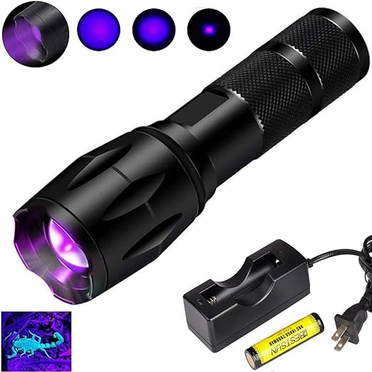 BESTSUN helles Schwarz UV-Licht Taschenlampe zoombaren Leistungsstark UV-LED Wasser resistent cat-dog-pet Urin Detektor Bettw