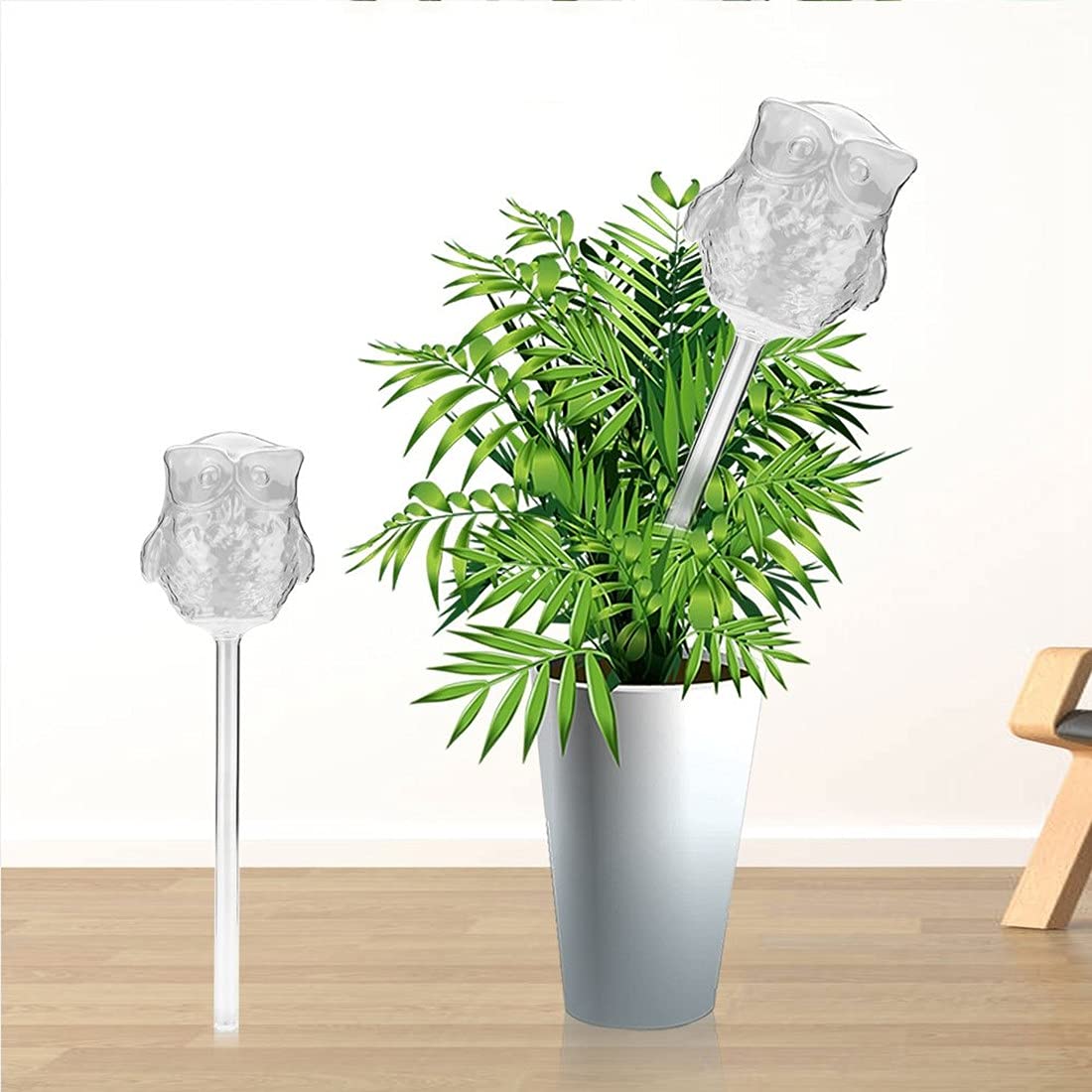 Self-Watering Stakes Plants Flowers Automatic Self Watering Devices Clear Glass Water Feeder Owl Shape Home Garden Tool