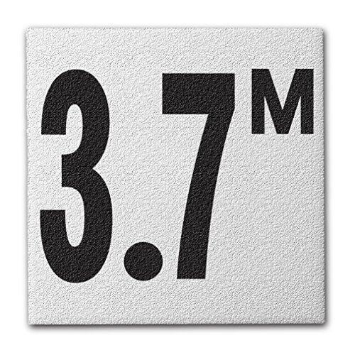 Ceramic Swimming Pool Deck Depth Marker " 3.7 M " Abrasive Non-Slip Finish, 4 inch Font