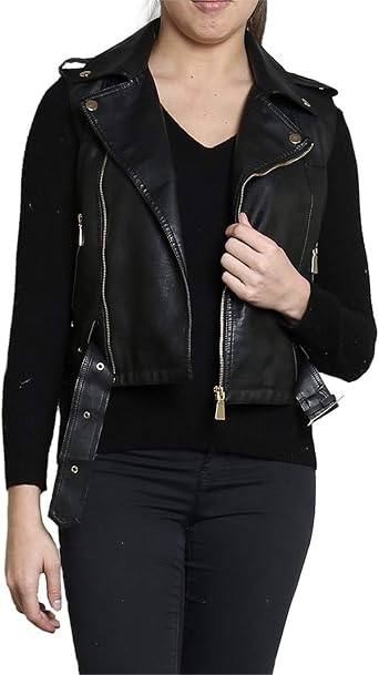 veste simili cuir sans manche