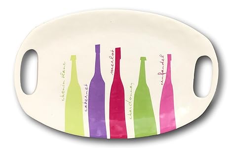 Amazoncom Serving Platter With Colorful Wine Bottles