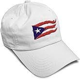 Custom Soft Baseball Cap Puerto Rico Flame Flag Black Embroidery Flags Twill Cotton Dad Hats for Men & Women