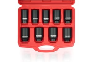 DAYUAN 9 Pcs Axle Nut Hub Impact 1/2- Inch Drive Socket Set 29mm 30mm 31mm 32mm 33mm 34mm 35mm 36mm 38mm