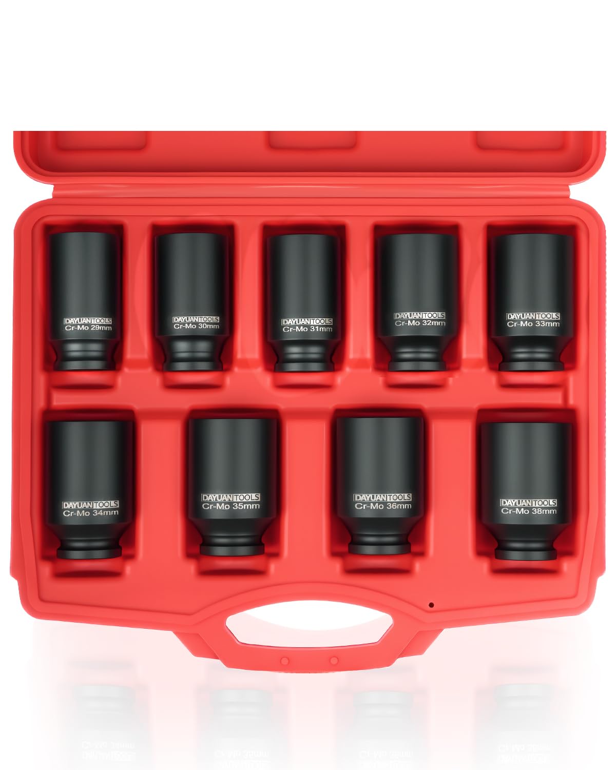 Photo 1 of 9 Pcs Axle Nut Hub Impact 1/2" Drive Socket 29 30 31 32 33 34 35 36 38mm Socket Set