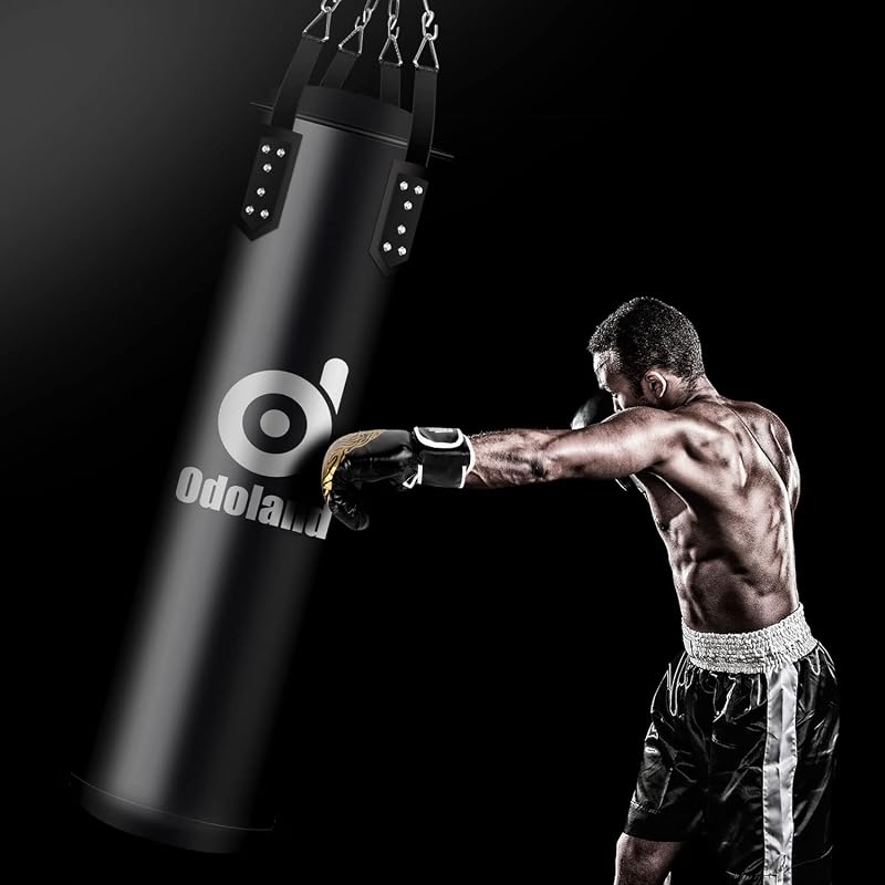 Pugilato Kit 6-in-1 per Uomini e Donne, Non Riempito Sacco da Boxe Fino a 68 kg con Guantoni da 12 Once e Bende, Catene da Appendere