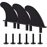 Santa Barbara Surfing Soft Top Surfboard Fins, 3-Fin Replacement Set with 6 Screws, 4" Hole Spacing, Fits Wavestorm 8' Soft Top Boards