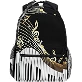 AUUXVA Piano Keyboard Music Note Backpack College School Book Shoulder Bag Travel Daypack for Boys Girls Man Woman