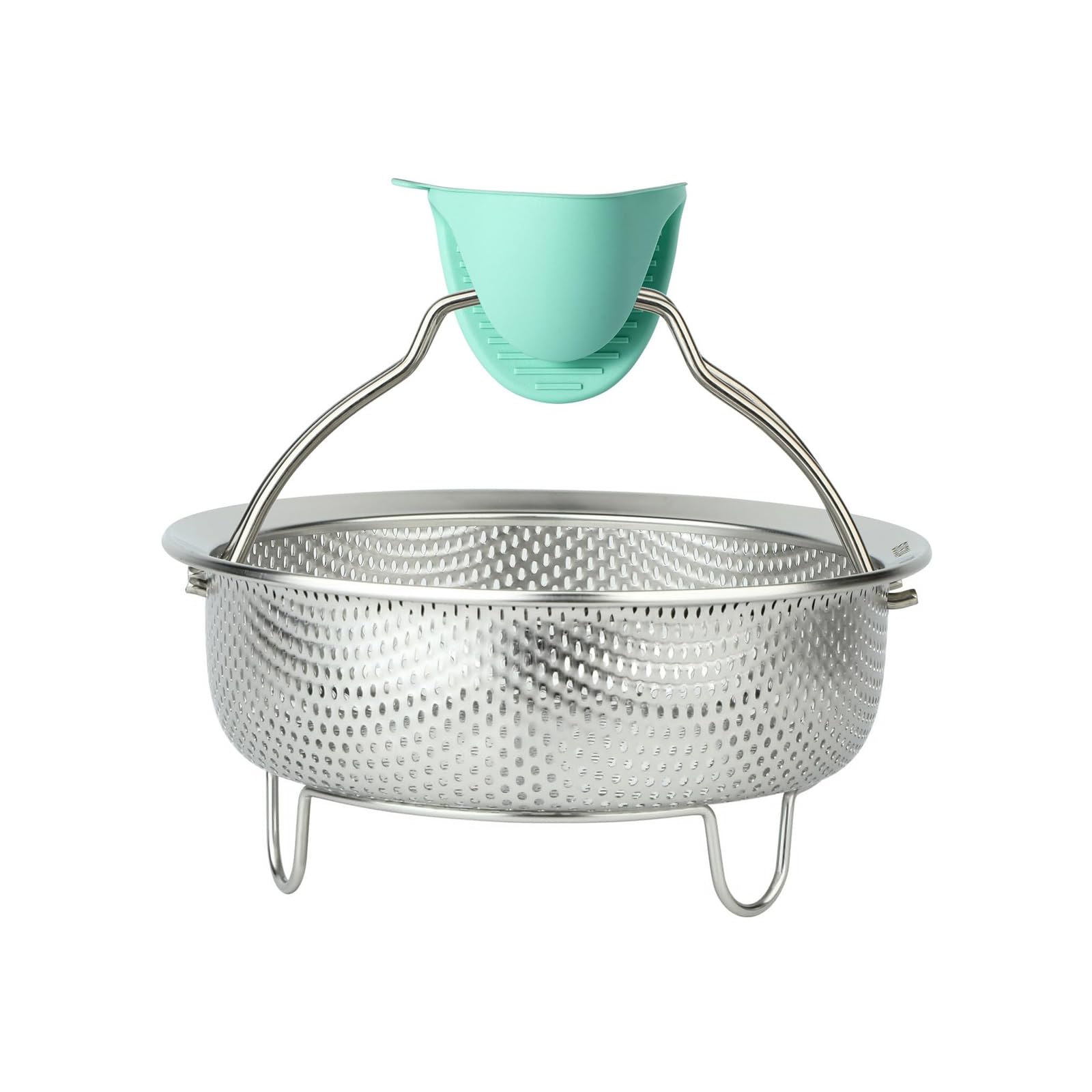 Photo 1 of ICEICE Stainless Steel Steamer Basket - Vegetable & Dumpling Steamer Insert for Pots, Instant Pot Accessories with Handles & Feet, Multi-Purpose Mesh Strainer for Cooking, Fruits (Silvery, Small)