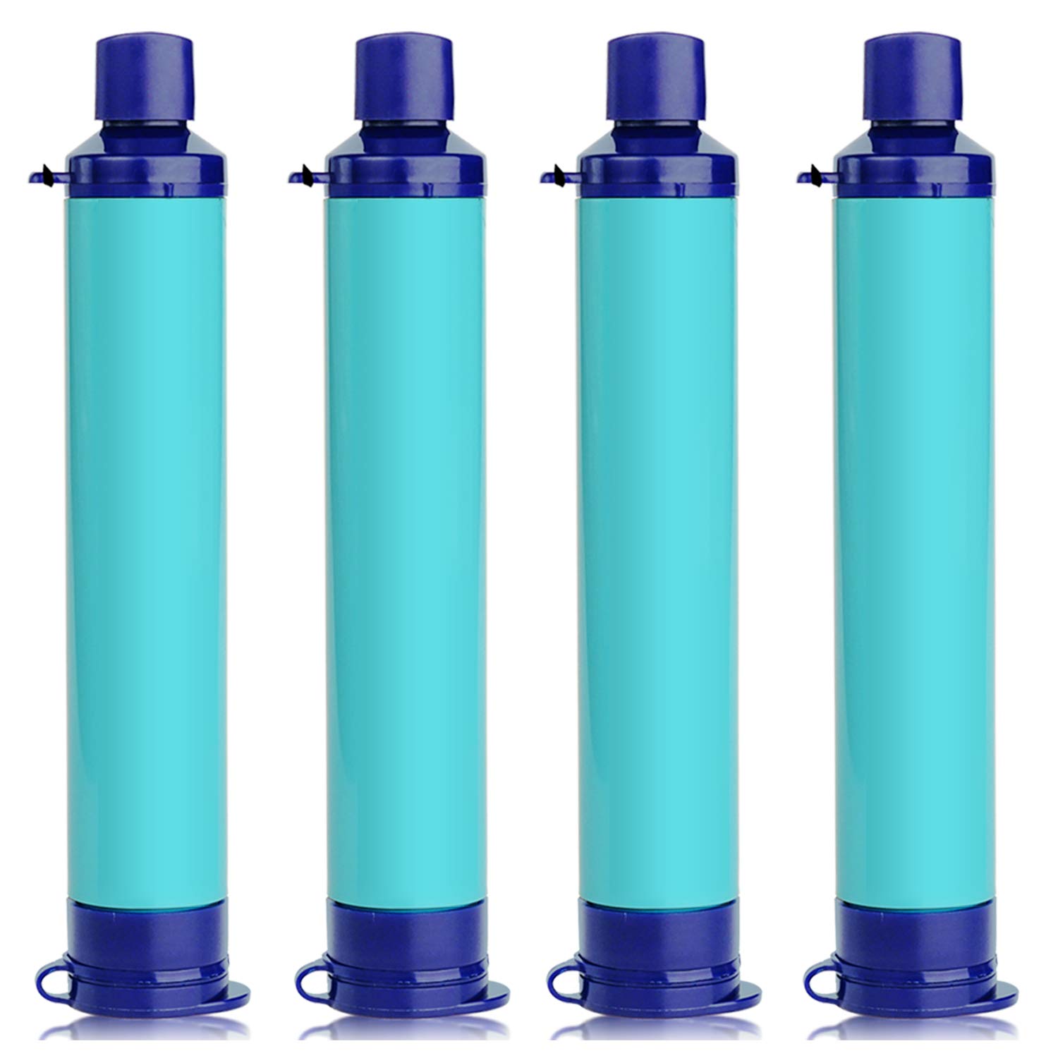 Membrane Solutions Portable Water Filter Straw Filtration Straw Purifier Survival Gear for Hiking, Camping, Travel, and Emergency, Blue, 4 pack: Industrial & Scientific