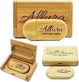 RXFSP Bamboo USB Flash Drive 8GB Wooden Box Personalised Laser Engraved Wedding