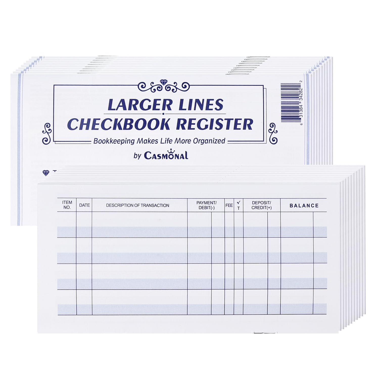 Photo 1 of 32 Pack Larger Lines Check Register, Checkbook Registers for Personal Checkbooks, Blank Ledger Transaction Registers for Personal or Business, Check Register Book Easy to Read