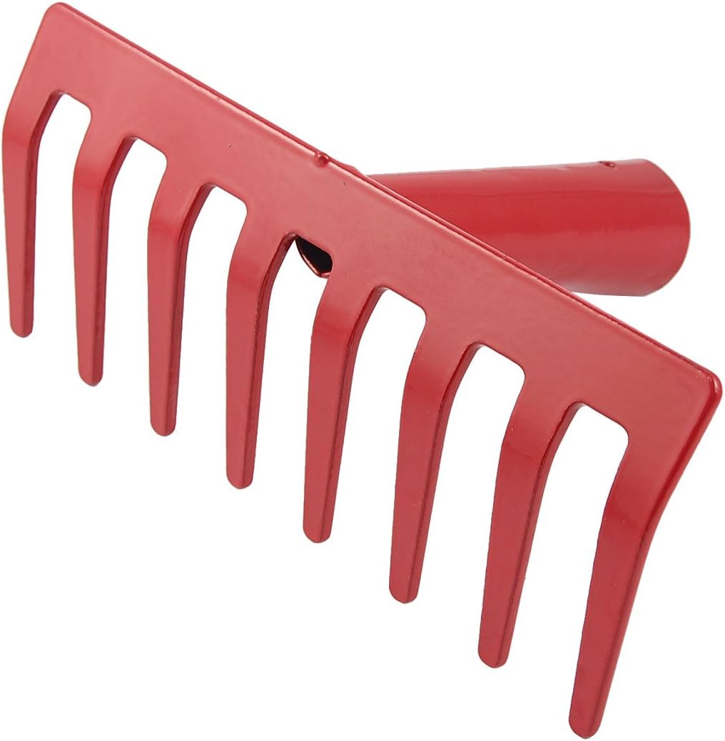 Replacement Red Metal 8 Tines Garden Rake Hand Cultivator Head 6