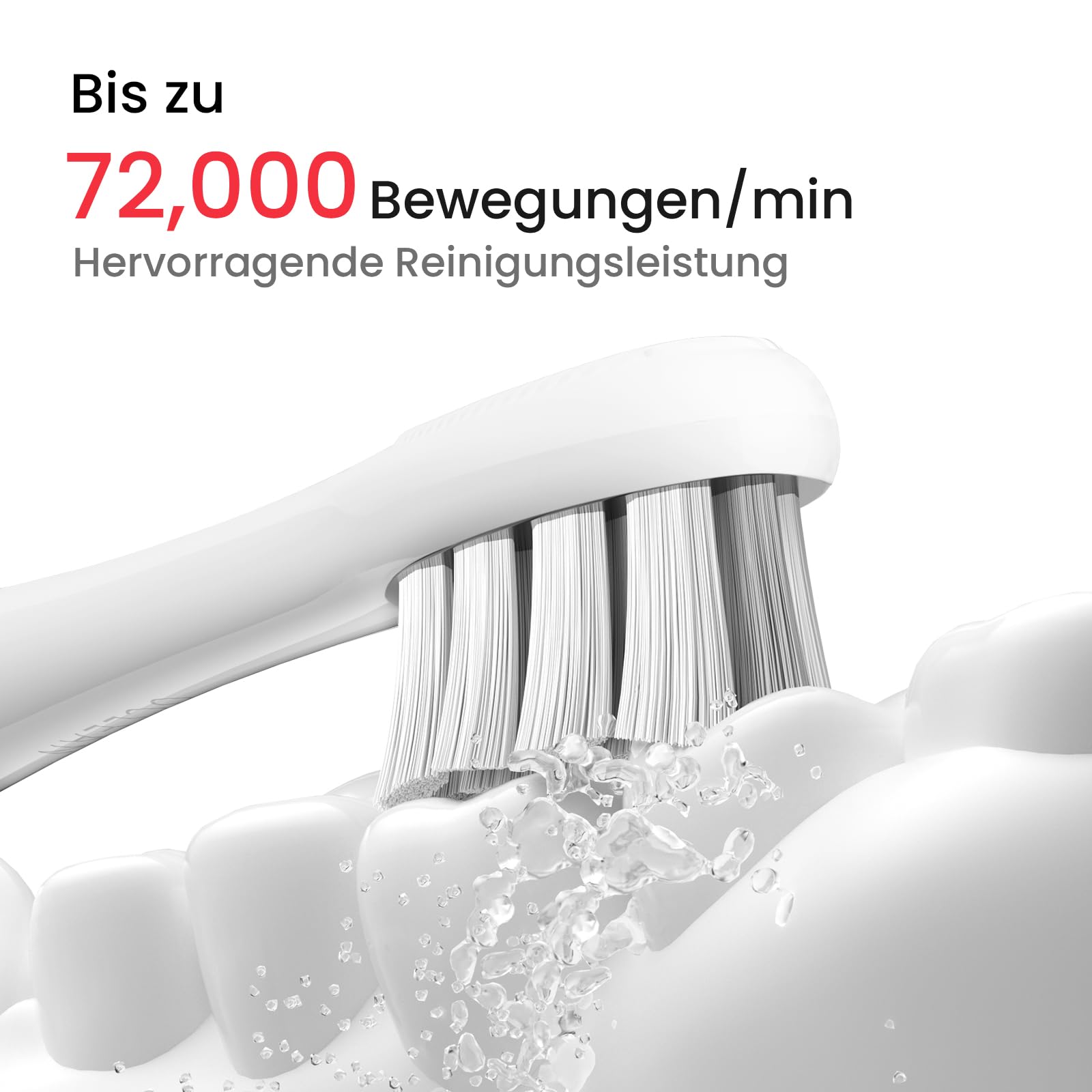 Oclean X Lite elektrische Zahnbürste Gift Set Grau, Schallzahnbürste mit 1+2 Ersatzbürstenköpfe, Ein Knopf Bedienung, IPX7 Wasserdicht Electric Toothbrush mit 5 Putzprogrammen, Timer und Reise Etui 6