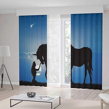Amazon Com Yoliyana Windows Blackout Curtain Horse Decor Living