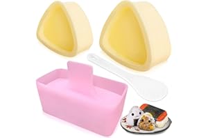 Onigiri Mold, 3 Packs Musubi Mold,Triangle Sushi Maker,Non Stick Musubi Maker Press with Small Rice Paddle,
