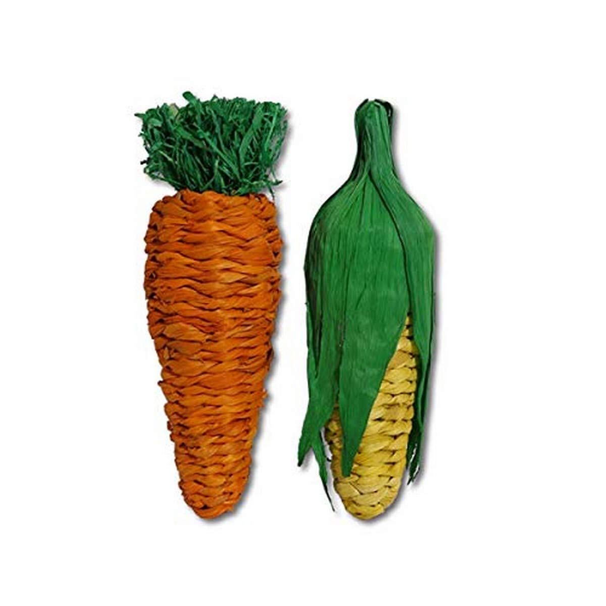 Rosewood Boredom Breaker Jumbo Play Veg Carrot & Corn, Rabbit Toy & Toy for Small Animals