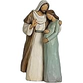 ShineOnAngel Jesus with Pregnant Woman Figurine 9 Inch Jesus Blesses The Expectant Mother Morandi Colors Resin Statue, Hand-Carved Wood Style Christian Home Décor & Meaningful Gift Walk with Jesus