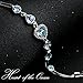 Jing Chow Women Love Heart Shaped Swaroski Elements Crystal Tennis Bracelet, 6.5