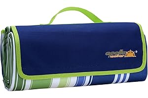 apollo walker Extra Large Picnic Blanket Outdoor Beach Blanket Waterproof Sandproof，60" X 80" Picnic Mat Tote for The Beach,Camping Travelling on Grass (Blue Streak)