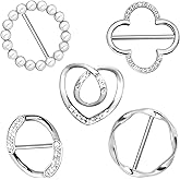 LLMSIX 5pcs Scarf Ring, Shirt Clips for Women Clothing, 5 Different Sized Shirt Clips for Women Fashion Round Shirt Clip Clothing Accessories